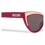 Moschino - Cat Eye Gold Details Sunglasses - Red - Moschino Eyewear