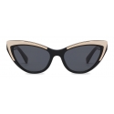 Moschino - Occhiali da Sole Cat Eye Gold Details - Nero - Moschino Eyewear
