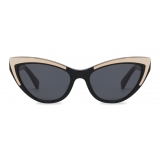 Moschino - Cat Eye Gold Details Sunglasses - Black - Moschino Eyewear