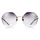 Tiffany & Co. - Occhiale da Sole Esagonali - Oro Rosa Grigio - Collezione Tiffany T - Tiffany & Co. Eyewear