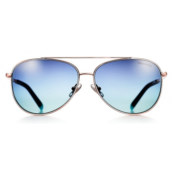 Tiffany & Co. - Pilot Sunglasses - Rose Gold Blue - Tiffany T Collection - Tiffany & Co. Eyewear