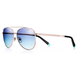 Tiffany & Co. - Pilot Sunglasses - Rose Gold Blue - Tiffany T Collection - Tiffany & Co. Eyewear