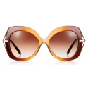Tiffany & Co. - Occhiale da Sole Butterfly - Cammello Marrone - Collezione Tiffany T - Tiffany & Co. Eyewear