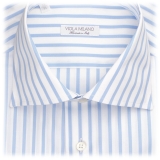 Viola Milano - Long Sleeve Shirt - Sea and White - Handmade in Italy - Luxury Exclusive Collection