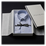 Viola Milano - Stripe American Oxford Shirt - Blue - Handmade in Italy - Luxury Exclusive Collection