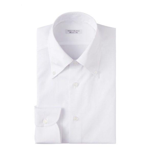 Viola Milano - Solid Color Shirt - White - Handmade in Italy - Luxury Exclusive Collection