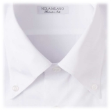 Viola Milano - Camicia a Tinta Unita - Bianco - Handmade in Italy - Luxury Exclusive Collection