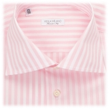 Viola Milano - Long Sleeve Shirt - Pink Stripe - Handmade in Italy - Luxury Exclusive Collection