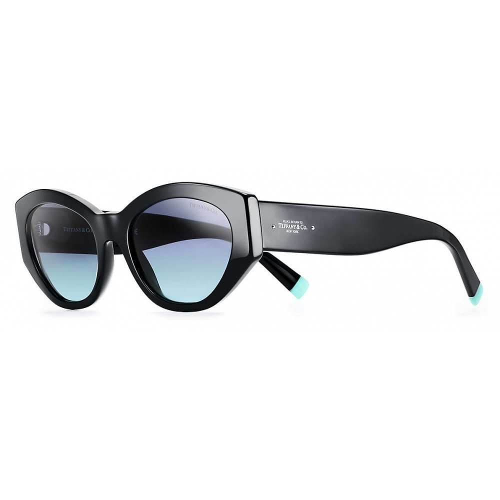 Tiffany & Co. Oval Sunglasses Black Blue Tiffany T Collection