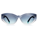 Tiffany & Co. - Occhiale da Sole Ovali - Blu - Collezione Tiffany T - Tiffany & Co. Eyewear