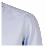 Viola Milano - Contrast Collar Shirt - Blue and White - Handmade in Italy - Luxury Exclusive Collection