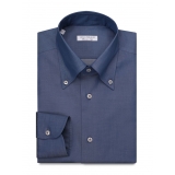 Viola Milano - Camicia In Denim Chambray - Handmade in Italy - Luxury Exclusive Collection