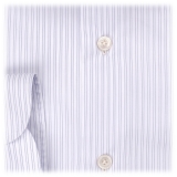 Viola Milano - Camicia Multi Riga - Navy Mix - Handmade in Italy - Luxury Exclusive Collection