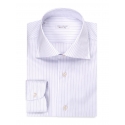 Viola Milano - Camicia Multi Riga - Navy Mix - Handmade in Italy - Luxury Exclusive Collection