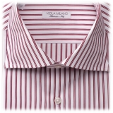 Viola Milano - Multi Stripe Shirt - Red - Handmade in Italy - Luxury Exclusive Collection