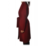 Ottod'Ame - Coat Long Oversized Model - Bordeaux - Jacket - Luxury Exclusive Collection