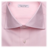 Viola Milano - Micro Stripe Shirt - Pink and White - Handmade in Italy - Luxury Exclusive Collection