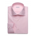 Viola Milano - Camicia in Micro Righe - Rosa e Bianco - Handmade in Italy - Luxury Exclusive Collection