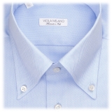 Viola Milano - Solid American Oxford Shirt - Light Blue - Handmade in Italy - Luxury Exclusive Collection