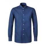 Viola Milano - Classic Denim Shirt - Denim - Handmade in Italy - Luxury Exclusive Collection