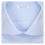 Viola Milano - Classic Solid Color Shirt - Classic Blue - Handmade in Italy - Luxury Exclusive Collection