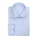 Viola Milano - Classic Solid Color Shirt - Classic Blue - Handmade in Italy - Luxury Exclusive Collection