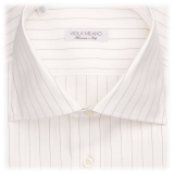 Viola Milano - Milanese Stripe Shirt - Navy and White - Handmade in Italy - Luxury Exclusive Collection