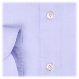 Viola Milano - Camicia a Tinta Unita - Viola Blu - Handmade in Italy - Luxury Exclusive Collection