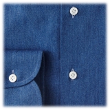 Viola Milano - Camicia in Denim Classica Button-Down - Denim - Handmade in Italy - Luxury Exclusive Collection