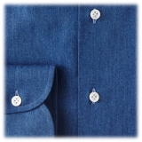 Viola Milano - Classic Denim Button-Down Collar Shirt - Denim - Handmade in Italy - Luxury Exclusive Collection