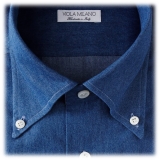 Viola Milano - Classic Denim Button-Down Collar Shirt - Denim - Handmade in Italy - Luxury Exclusive Collection