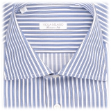 Viola Milano - Camicia Multi Riga - Mix Blu - Handmade in Italy - Luxury Exclusive Collection