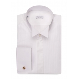 Viola Milano - Camicia Elegante in Cotone - Bianco - Handmade in Italy - Luxury Exclusive Collection