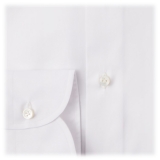 Viola Milano - Camicia a Tinta Unita Classica - Bianco - Handmade in Italy - Luxury Exclusive Collection