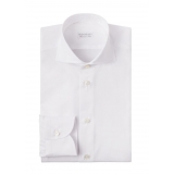 Viola Milano - Camicia a Tinta Unita Classica - Bianco - Handmade in Italy - Luxury Exclusive Collection