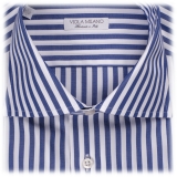 Viola Milano - Como Stripe Shirt - Light Blue and White - Handmade in Italy - Luxury Exclusive Collection