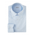 Viola Milano - Classic Solid Color Shirt - Classic Blue - Handmade in Italy - Luxury Exclusive Collection