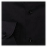 Viola Milano - Solid Color Shirt - Midnight - Handmade in Italy - Luxury Exclusive Collection