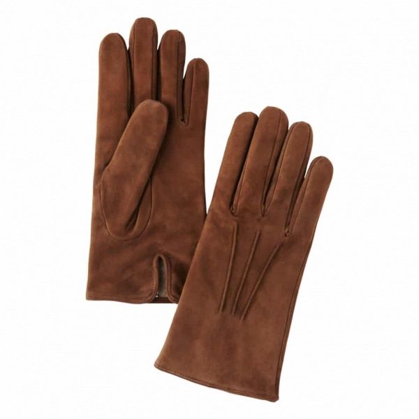 Viola Milano - Suede Gloves with Cashmere Lining - Light Brown - Handmade in Italy - Luxury Exclusive Collection