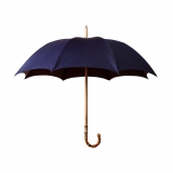 Viola Milano - Polka Dot Bamboo Umbrella - Navy and Red - Handmade in Italy - Luxury Exclusive Collection