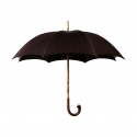Viola Milano - Stripe Chestnut Umbrella - Navy and Brown - Handmade in Italy - Luxury Exclusive Collection