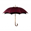 Viola Milano - Stripe Chestnut Umbrella - Navy and Red - Handmade in Italy - Luxury Exclusive Collection