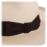Viola Milano - Natural Panama Hat - Brown - Handmade in Italy - Luxury Exclusive Collection