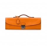 Viola Milano - Traveller Briefcase - Orange - Handmade in Italy - Luxury Exclusive Collection
