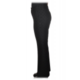Ottod'Ame - Trousers with Velvet Polka Dots - Black - Trousers - Luxury Exclusive Collection