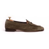 Viola Milano - Unlined Belgian Loafer - Olive - Handmade in Italy - Luxury Exclusive Collection