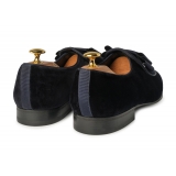Viola Milano - Milanese Velvet Tuxedo Loafers - Black - Handmade in Italy - Luxury Exclusive Collection