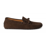 Viola Milano - Gommino Suede Loafer - Chocolate - Handmade in Italy - Luxury Exclusive Collection