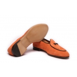 Viola Milano - Mocassino Belga Sfoderato - Arancione - Handmade in Italy - Luxury Exclusive Collection