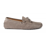 Viola Milano - Gommino Suede Loafer - Grey - Handmade in Italy - Luxury Exclusive Collection